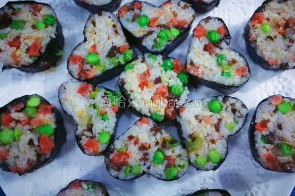 香肠豌豆海苔饭卷