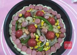 火腿虾仁披萨的做法图解15