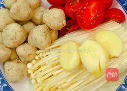 千禧果金针菇丸子汤的做法图解2