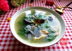 芹菜叶皮蛋瘦肉汤的做法图解1