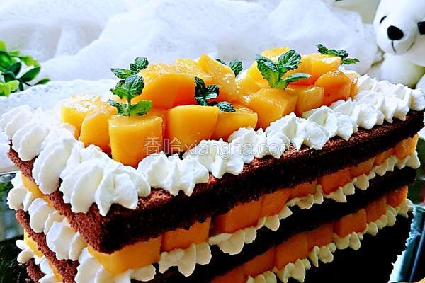 芒果奶油裸蛋糕