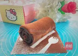Illustration of how to make cocoa flavored towel roll 15
