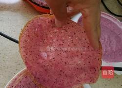 火龙果酵素果泥奶油千层的做法图解4