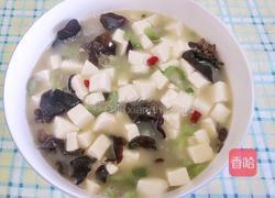 丝瓜豆付木耳汤的做法图解9