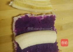 宝宝紫薯香蕉卷的做法图解5