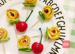 宝宝辅食虾皮蛋卷棒棒糖的做法图解9