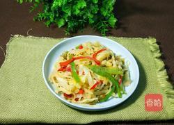 包包菜炒酸豆角的做法图解1