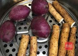 蜂蜜山药紫薯糕的做法图解1