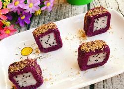 火龙果紫薯卷