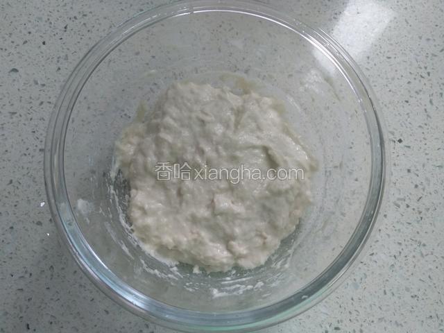 将全部酵头材料搅拌均匀，蒙上保鲜膜发酵（2小时以上应放冰箱）