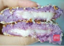 芝士爆浆芋头紫薯饼的做法图解13