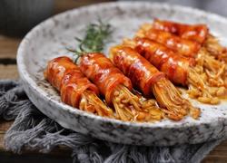 香煎培根金针菇卷