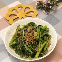 家常肉沫炒菜心的做法[图]