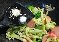 ＃河北菜＃火腿炒双花的做法图解16