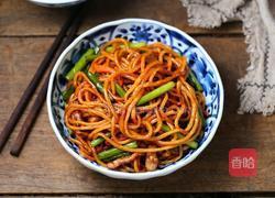 蒜苔肉丝炒面的做法图解10