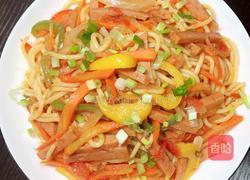 五彩炒拉面的做法图解9
