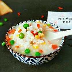 鸡丁五彩粥的做法[图]