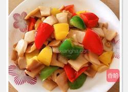 三椒炒菇（彩椒炒杏鮑菇）的做法圖解6