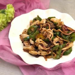 腊味豉椒炒鲜鱿的做法[图]