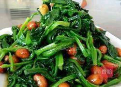 油炸花生米凉拌小菠菜的做法图解5