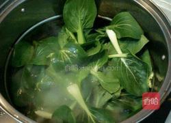 油菜缠香菇的做法图解2