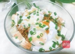 肉末榨菜蒸豆腐卧蛋的做法图解8