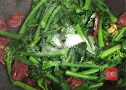 腊肠炒芥兰苗的做法图解6