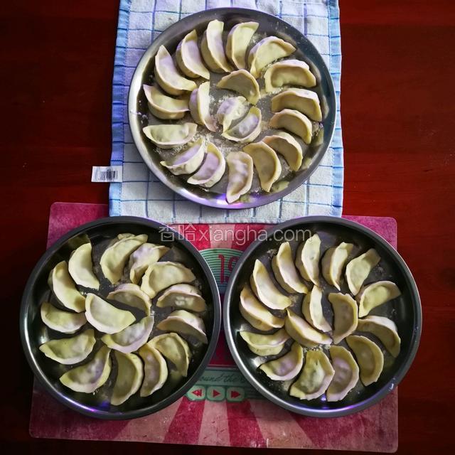 三盘饺子一起露脸，哈哈哈(ಡωಡ)hiahiahia