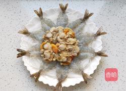 蒜蓉蒸扇贝粉丝虾的做法图解8