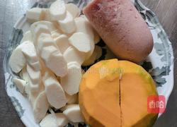 火腿炒山药南瓜的做法图解1