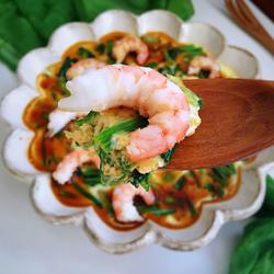 菠菜虾仁蒸水蛋的做法[图]