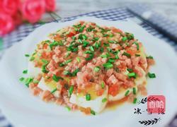 午餐肉蒸豆腐的做法图解1