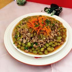 肉末蒸毛豆的做法[图]