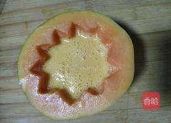牛奶木瓜蒸蛋的做法图解4