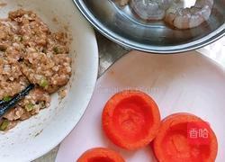 胡萝卜酿鲜虾肉丸的做法图解2