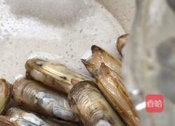 雪汁蒸蛏子的做法图解3