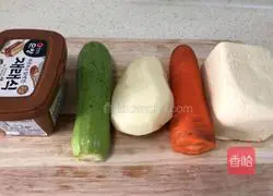 Illustration of how to make Korean miso soup 1