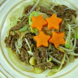 韩式牛肉卷炒豆芽的做法[图]