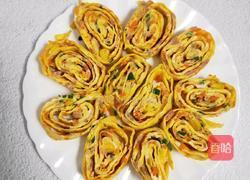 Illustration of how to make colorful egg rolls 15