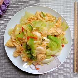 猪油炒长油方包菜的做法[图]