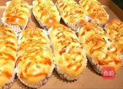 葱香芝士肉松火腿面包的做法图解7