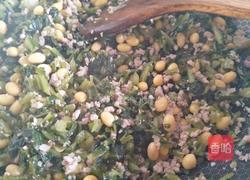 雪里红黄豆炒肉末#春季时令菜菜谱#的做法图解8