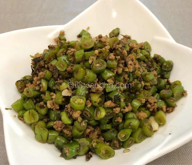 榄菜豆角肉末下饭菜
