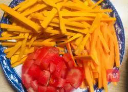 Tomato, carrot and pumpkin noodles! Illustration of how to make 1