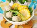 玉米青菜圆子汤的做法[图]