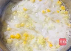 玉米白菜粥的做法图解4