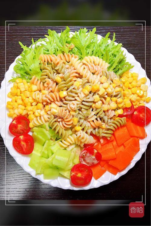 多彩意面蔬菜沙拉 #夏日清爽轻食菜# 的做法_菜谱_香哈网