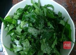 早餐饼(地瓜叶)的做法图解2