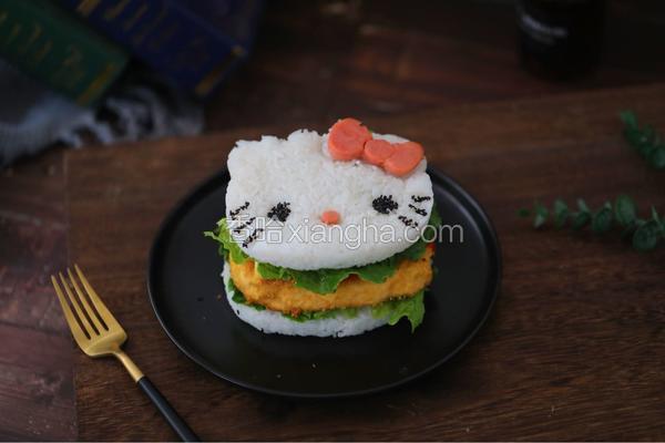 K丅猫米饭鸡排汉堡