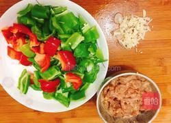 青红椒肉丝的做法图解1